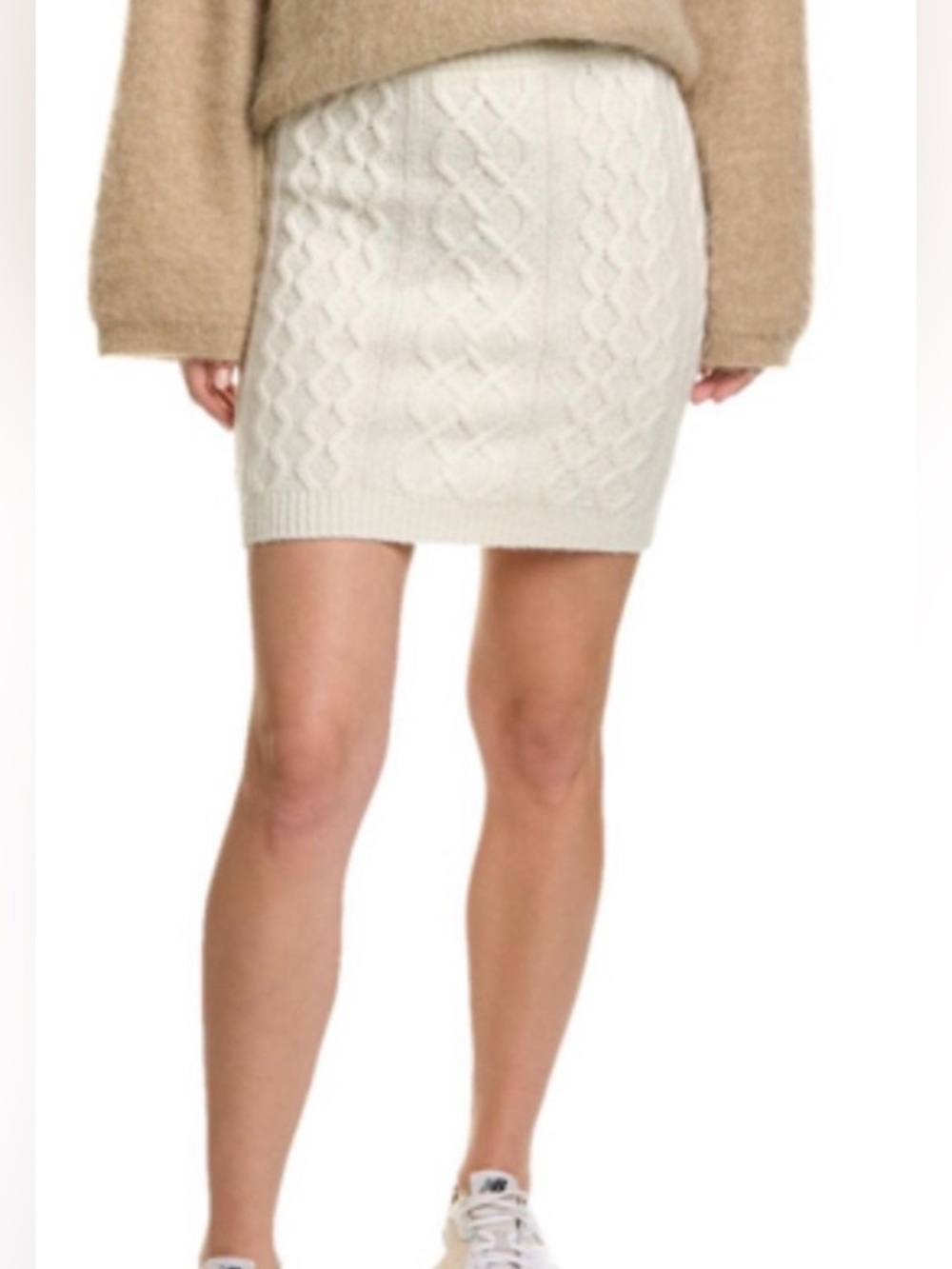 Favorite Daughter NWT Women’s Ivory Cable Knit Wool Cashmere Pencil Skirt- Small